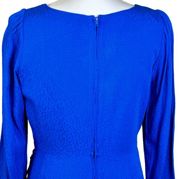 Copper Key Faux Wrap Dress Size Medium Blue Career Textured Classic Rayon  Mini - Picture 11 of 16